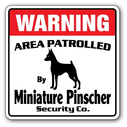 MINIATURE PINSCHER Security Decal Area Patrolled pet min pin guard warning dog