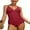 Pink, variant on Sociala Women Criss Cross Ruched One Piece Bath Suit Monkini Tummy Control Swimwear