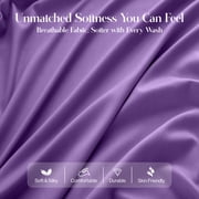 Lux Decor Queen Size Bed Sheets - 6 Piece Ultra-Soft Microfiber Sheets Set, Deep Pocket Fitted Sheet, Flat Sheet & 4 Pillowcases, Breathable Hotel Luxury, OEKO-TEX Certified, Purple