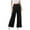 Black, variant on Lovzfmll Girls' Wear Summer Elastic Peplum Waist Kids Youth Wide-Leg Pants Cargo Pants Kids Solid Color Long Pants Small Kids Outdoor Wear Trousers for Little Girls, 8-9 Years