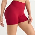 thumbnail image 5 of felwors Women Seamless High Waisted Booty Lifting Shorts Buttery Soft Tummy Control Yoga Pilates Gym Workout Athletic Biker Shorts Wine for Size L, 5 of 9