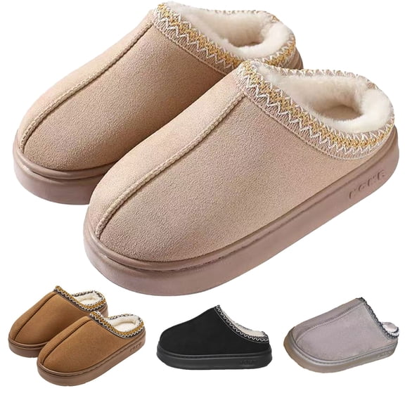 Womens Winter Clogs Fuzzy Slippers, Plush Fuzzy House Shoes For Women & Men, Cozy Non-Slip Breathable Indoor Slippers With Warm Cotton Lining For Home Fleece Lined Clogs