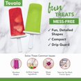 thumbnail image 3 of Tovolo Silicone Modern Popsicle Molds with Tray (Candy Apple) - Ice Pop Molds with 6 Cavities for Homemade Ice Pops & Frozen Snacks - Popsicle Maker with Drip-Guards, Dishwasher Safe & BPA-Free, 3 of 6