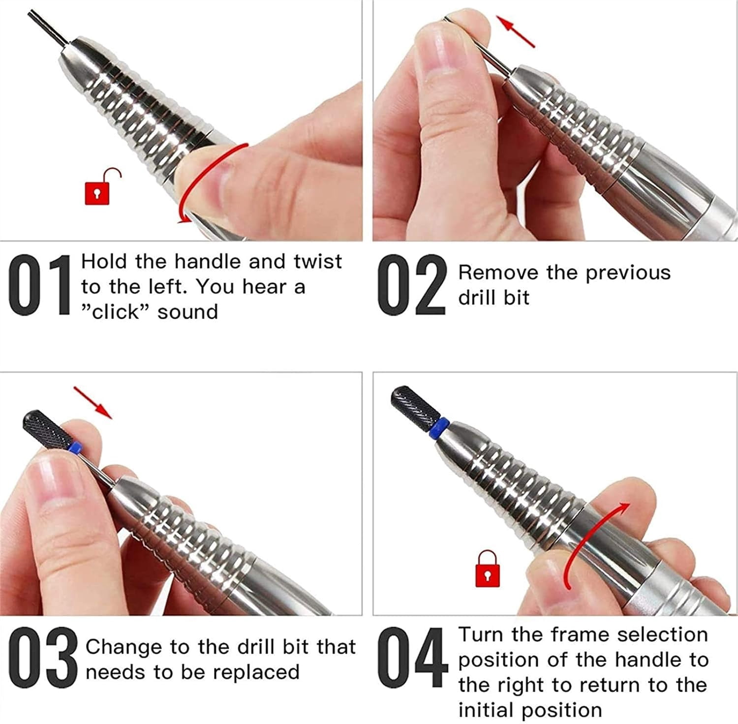 Nail Drill Electric Nail Files Portable Rechargeable File Kit 35000RPM, Professional Electric Manicure and Pedicure Set Nail Drill Machine for Acrylic Nails and Gel Nails
