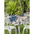 thumbnail image 4 of Outdoor Tablecloth with Umbrella Hole Zipper Orange Grey Botanical Round Tablecloth 60" Waterproof Table Cloth Rustic Country Spring Floral Summer Leaf Patio Table Cover Tablecloths for Picnic, 4 of 8
