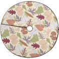 thumbnail image 1 of FMSHPON Leaves on a Yellow Xmas Christmas Tree Skirt Stand Mat for Holiday Party Decoration Indoor Outdoor 36 inches, 1 of 3