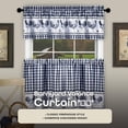 thumbnail image 4 of PowerSellerUSA Window Curtain Valance, Country Rooster Decor for Kitchen and Living Room, Premium Buffalo Plaid Curtains, Perfect Valances for Windows, 58" W x 14" L, Navy Blue, 4 of 7
