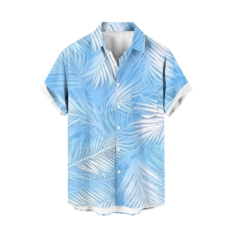 ZCFZJW Mens Hawaiian Shirt Short Sleeve Floral Button Down Shirts