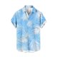 thumbnail image 4 of Blusa y camisa de manga corta con cuello vuelto para hombre, informal, a la moda, con estampado de bolsillo y botones, de poliéster., 4 of 6