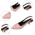 thumbnail image 6 of Rokment Womens Stiletto High Heels Dressy Shoes for Ladies Bridal Wedding Stylish Plaid Pointed Toe Kitten Heeled Slingback Dress Sandals Spring Summer Pink Size 6.5, 6 of 9