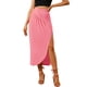 thumbnail image 1 of Falda larga Allegra K con pliegues y abertura lateral Rosa XL, 1 of 7