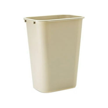 Rubbermaid Commercial 295700BG Soft Molded Plastic Wastebasket, Rectangular, 10 1/4 gal, Beige