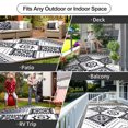 thumbnail image 3 of Waterproof Outdoor Rug 8x10ft, Boho Reversible Plastic Straw Mat for Patio RV Deck Porch Backyard Balcony Camping Picnic Beach Indoor Outdoor Carpet, Black&White, 3 of 7