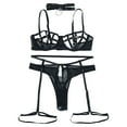 thumbnail image 2 of Gibobby Conjunto Lencería Tanga Y Bralette Conjunto de Lencería Sexy de Colegiala, Pijamas Caseros Sexy para Mujer, Ropa de Encaje Regalo de Aniversario(Negro, G), 2 of 5