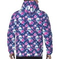 thumbnail image 7 of Fotbe Men's Hoodie with Skull Flower Pattern - Kangaroo Pocket Pullover Hooded Sweatshirt, Perfect for Daily Wear, Travel, and Home-Small, 7 of 7