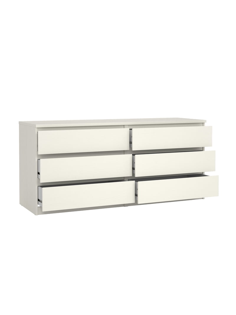 Tvilum Scottsdale 6 Drawer Double Dresser for Adults, White