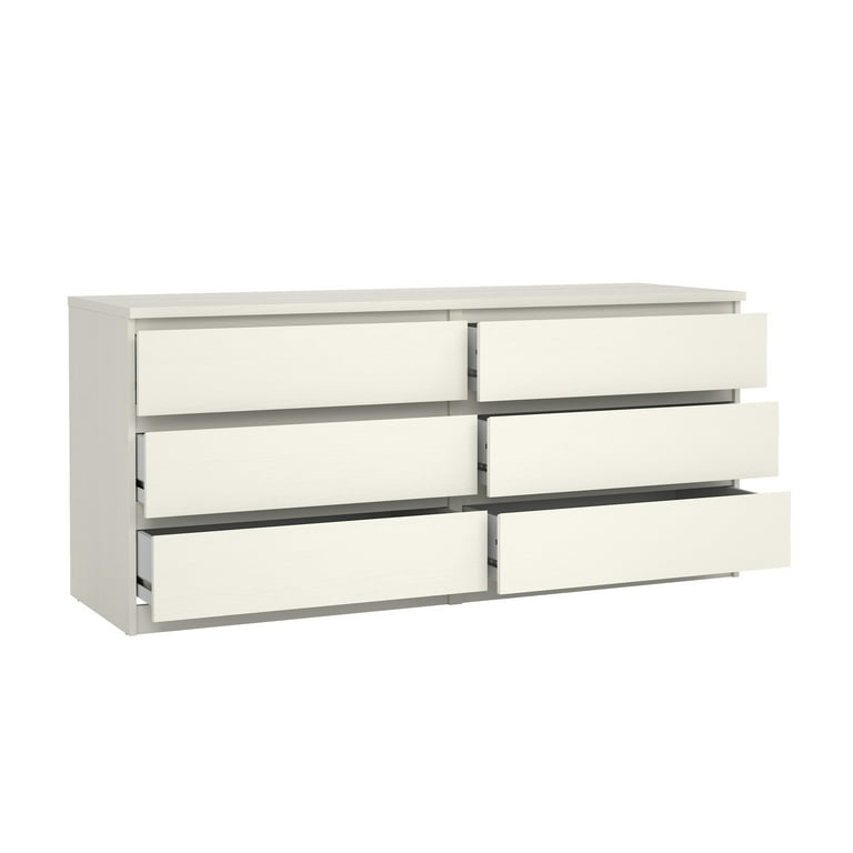 Tvilum Scottsdale 6 Drawer Double Dresser for Adults, White