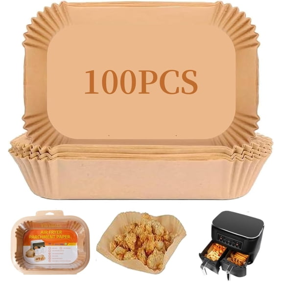 9x5.5 Inch Disposable Loaf Pan Liners - Non-Stick Pre-Formed Parchment Paper for Bread, Cakes, Banana Bread & Air Fryer(LR 100 PCS)