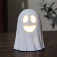 thumbnail image 5 of Halloween Decoration Light Up Ghost Decorations Indoor Ghost Lamp Resin Decoration Ceramic White Ghost Figurines Ghost Statue Cute Ghost Sculpture Spooky Halloween Decor for Home Table Tray, 5 of 7