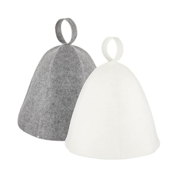 2 piezas de gorro de sauna, accesorios de baño para evitar el sobrecalentamiento. 1 gris y 1 blanco