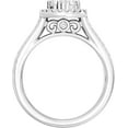 thumbnail image 3 of Modernist Halo Pear Shape Ring Solid 14K White Gold Ring Bridal Proposal Ring Moissanite Engagement Round Diamond Ring, 3 of 4