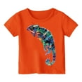 thumbnail image 1 of XDZJLR Hauts pour Garçons T-Shirt d'Été pour Enfants à Col Rond Imprimé à Manches Courtes Mode Décontractée Orange 4-5 Ans, 1 of 4