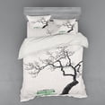 thumbnail image 2 of Ambesonne Winter Bedding Set 3 Pcs, Retro Bench and Tree, Twin, Charcoal Grey Sea Green, 2 of 3