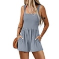thumbnail image 4 of Gspmoly Short Shorts Short pour Femmes, Combishort à Bretelles avec Poches Élégant Uni pour Femmes Confortable et Décontracté à Jambes Larges Shorts Combi de Golf pour Femmes jusqu'à 60 % de Rabais Gris TG, 4 of 4