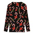 thumbnail image 5 of Pntutb Mujer Navidad Moda Impreso Encaje Manga Larga Blusa Cuello V Casual tops Pntutb Pntutb-6440, 5 of 5