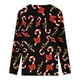 thumbnail image 5 of Pntutb Mujer Navidad Moda Impreso Encaje Manga Larga Blusa Cuello V Casual tops PNTUTB Pntutb-6440, 5 of 5