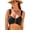 Black, variant on Women's Shimmer Shirred Ring Bandeau Bikini Top