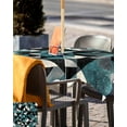 thumbnail image 5 of Fsddascl Teal Grey Abstract Art Outdoor Tablecloth - 60x60 Inch Square Dining Table Cover, Modern Art Geometric Waterproof Outdoor Table Cloth with Umbrella Hole & Zipper for Picnic/Patio/Party, 5 of 7