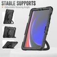 thumbnail image 5 of Case for Samsung Galaxy Tab S10 Lite/S10 FE/S9 FE/S9, 360 Rotating Stand Handle Pencil Holder Shoulder Strap Heavy Duty Shockproof Cover, Black, 5 of 7