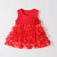 thumbnail image 3 of Mercatoo Baby Girls Spring Summer Flowers Butterfly Lace Ruffle Sleeveless Princess Dress Baby Girls Birthday Party Dress, 3 of 3