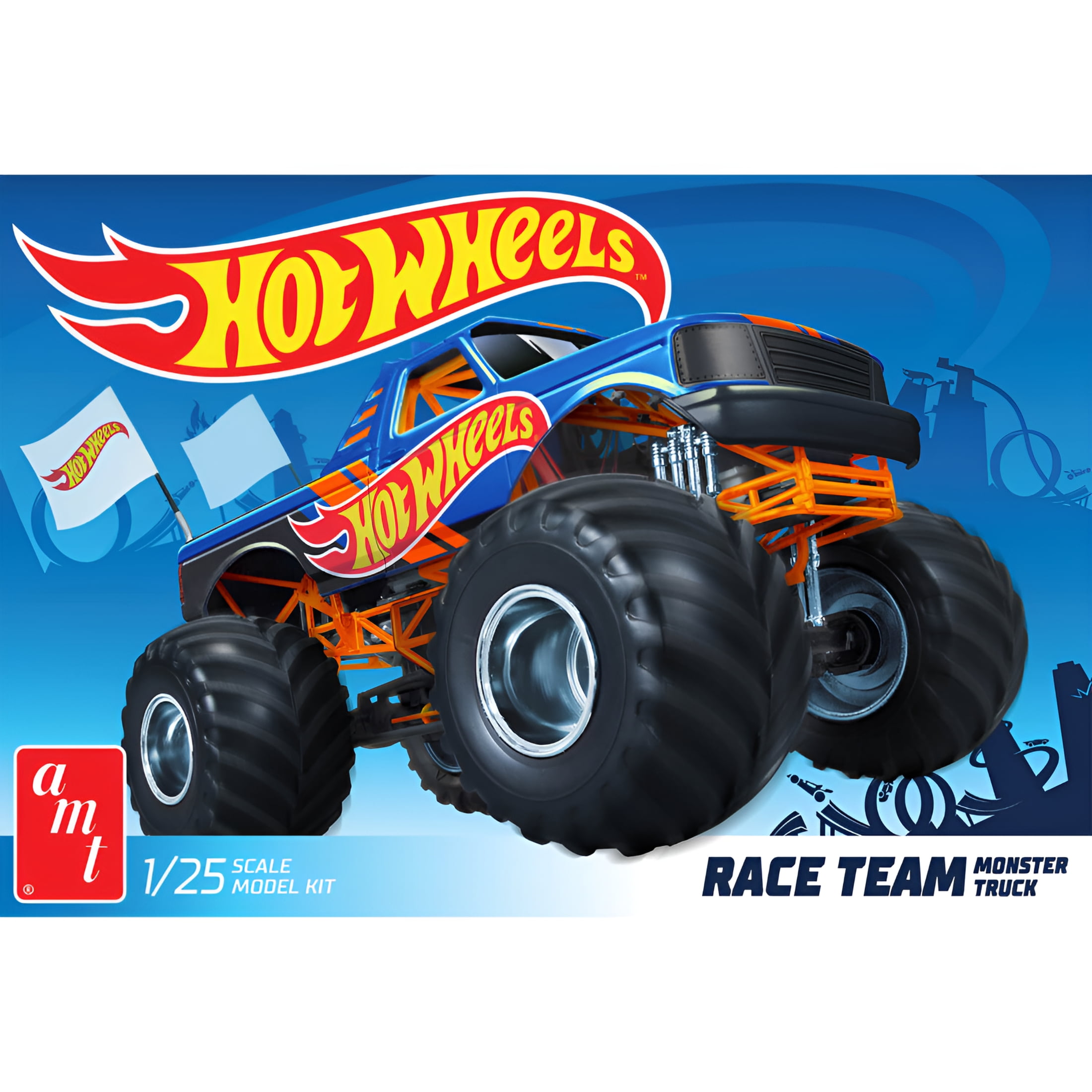 Skill 2 Model Kit Hot Wheels Race Team Monster Truck 1/25 Scale Model by AMT