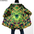 thumbnail image 3 of Capa de sueño con estampado 3D de ojos psicodélicos Trippy para hombres, abrigo grueso y cálido con capucha, abrigo de lana a prueba de viento, bata, manta, 5, 3 of 4