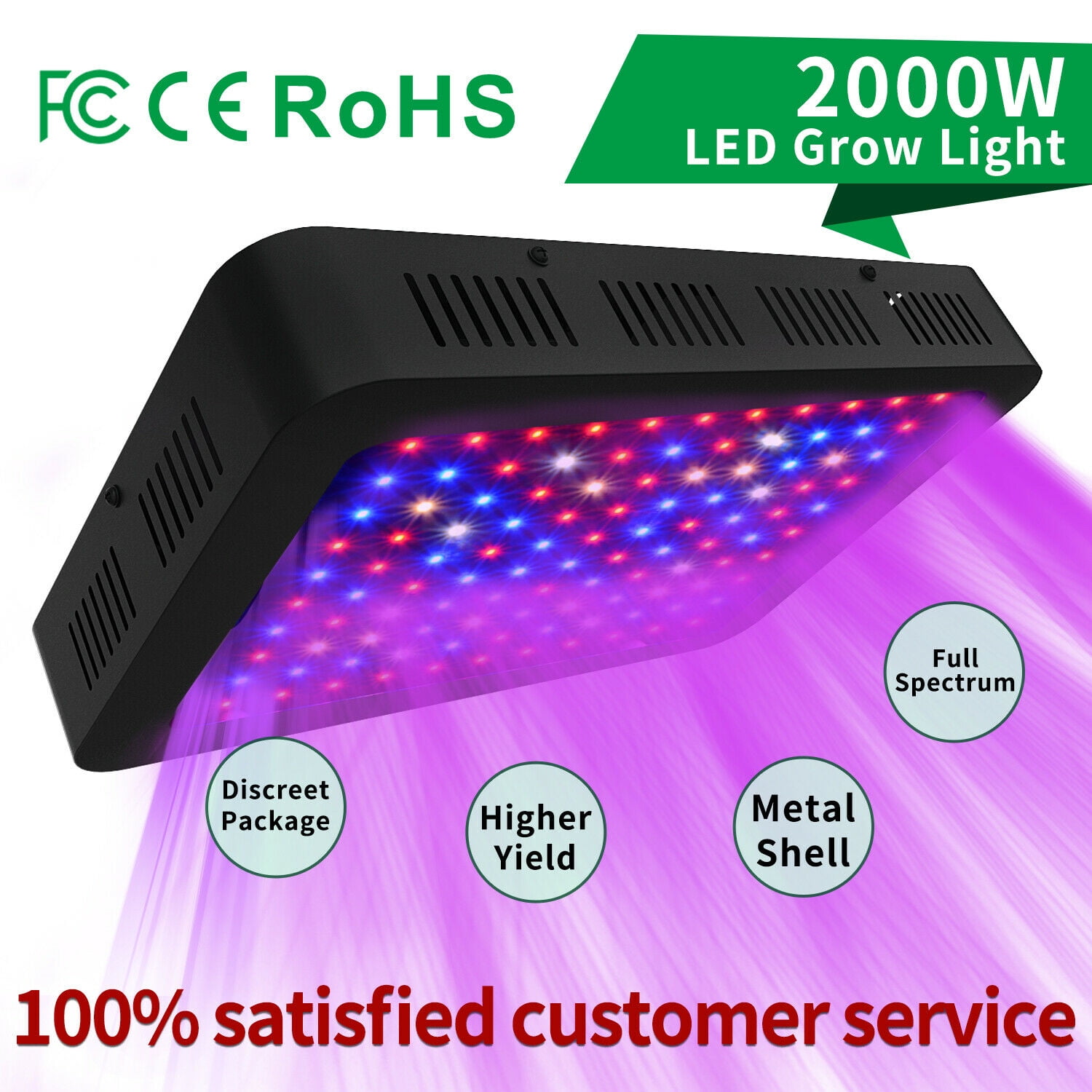 Details about   2000W 1500W 1000W LED Grow Light Full Spectrum Hydroponic VEG Bloom Dual Switch 
