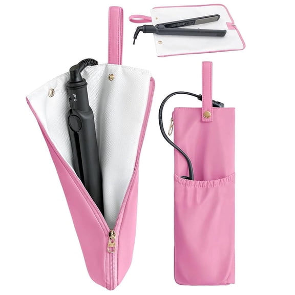 Holder & Mat for Hot Tools, Curling Iron Flat Iron Heat Resistant Hair Tools Travel Bag - Ideal for Home, Travel, Gift