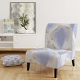 thumbnail image 5 of Designart "Lavender And Gold Abstract Shapes Pattern" Upholstered Mid-Century Accent Chair - Arm Chair, 5 of 5