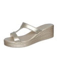 thumbnail image 1 of Sandalias de Cuña de las Mujeres Casuales Correa Doble Tejida Suela Diapositivas, Sandalias de Diapositivas de las Mujeres Gruesas Al Aire Libre Verano, 1 of 9