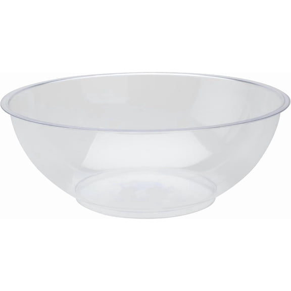 EcoQuality Clear Plastic Round Disposable Serving Bowl 160oz Large for Catering 5 Pack