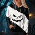 thumbnail image 2 of Godom Women's Halloween Hoodie Cute Ghost Graphic Sweatshirts Funny Pumpkin Face Tops Long Sleeve Hoodies 2025, 2 of 6