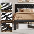 thumbnail image 2 of Bolvdo Upholstered Bed Frame with Headboard, Full, Metal Support, No Box Spring Needed, Black, 2 of 7