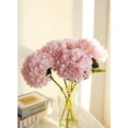 thumbnail image 4 of 5PCS 15.4In Artificial Hydrangea Silk Flowers Bouquet Faux Hydrangea Stems for Wedding Centerpieces Home Decor (White, 5), 4 of 5