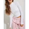 thumbnail image 2 of Womens Full Zip Cropped Workout Jacket Slim Fit - Athletic Yoga Tops with Thumb Holes White XXL, 2 of 6