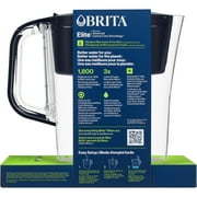 (2 pack) Brita Elite 6-Cup, Black Plastic Water Filtration Pitcher, Reduces Lead