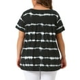 thumbnail image 4 of DARING DIVA Women's Plus Pleated Front Casual Blouse 3X Black, 4 of 6