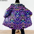 thumbnail image 1 of Capa de sueño con estampado 3D de ojos psicodélicos Trippy para hombres, abrigo grueso y cálido con capucha, abrigo de lana a prueba de viento, bata, manta, 10, 1 of 4