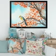 thumbnail image 3 of Beautiful Orange Bird Sitting On Flowering Branch 32 in x 24 in Framed Painting Canvas Art Print, by Designart, 3 of 4