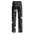 thumbnail image 4 of IYYVV Women'S Halloweens Pajama Pants Goth Trendy Ghost Print Drawstring Sleepwear Halloween Stretch Lounge Cute Candy Trendy Pants Black 2XL, 4 of 5